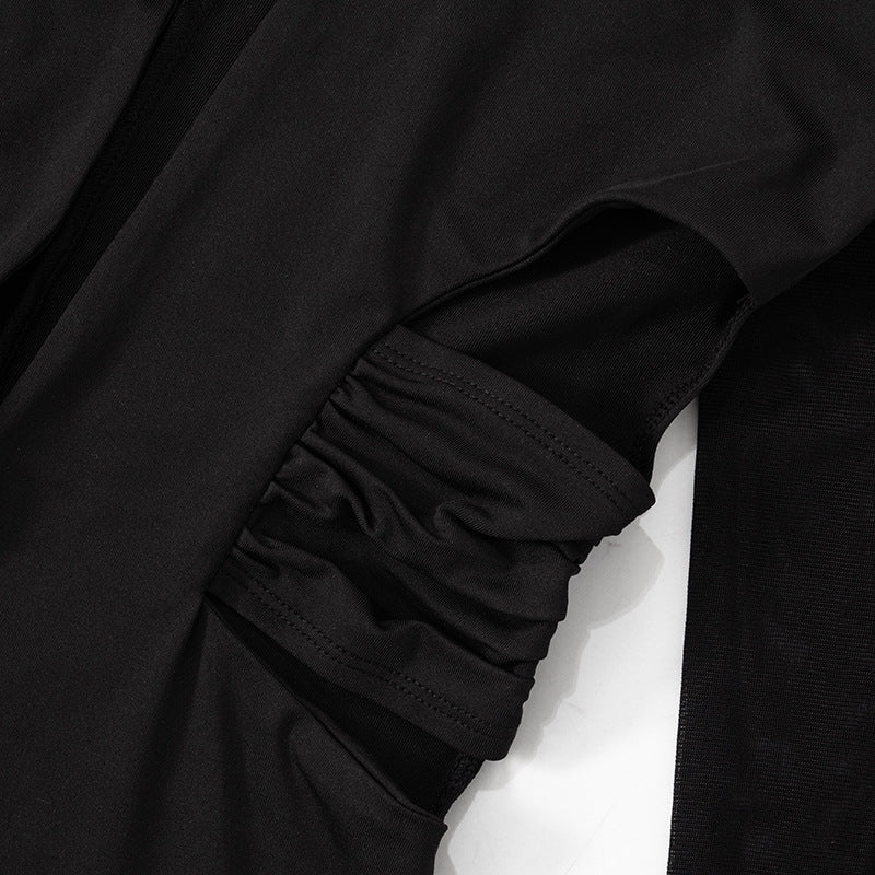 One Shoulder Ruched High Slit Bodycon Maxi Gown 15