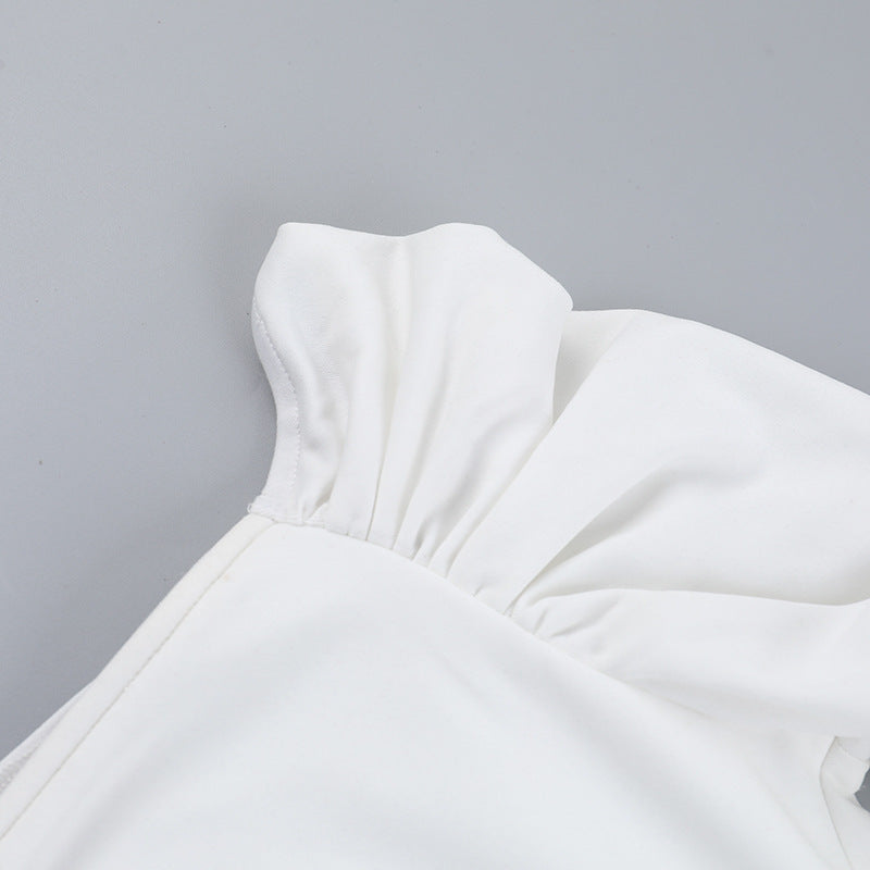 Frostene Off Shoulder Mini Dress-White