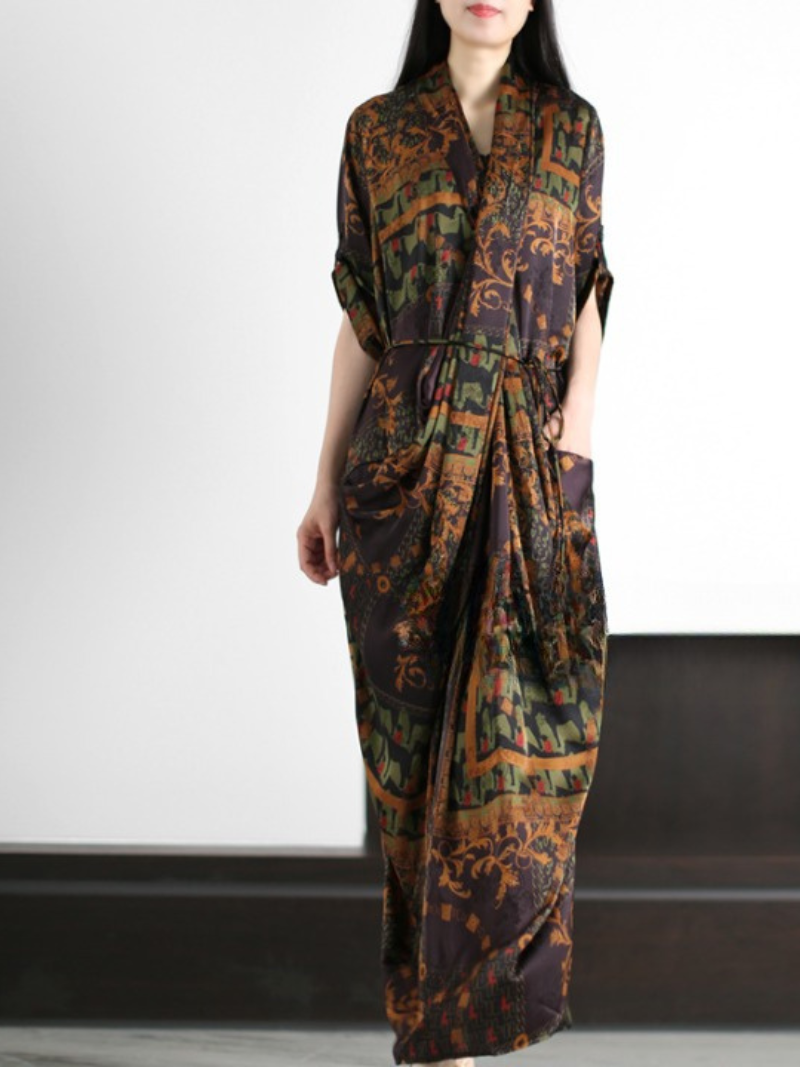 Maxi Dress loose lace thin light luxury fashion ethnic style - Fashionpara