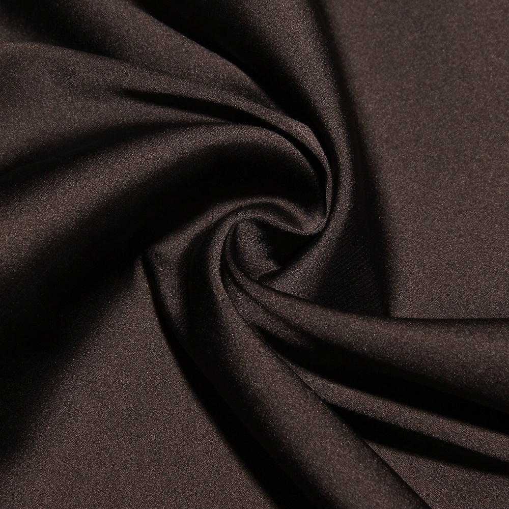 Strapless Ruched Satin Asymmetric-Hem Bodycon Mini Dress 14