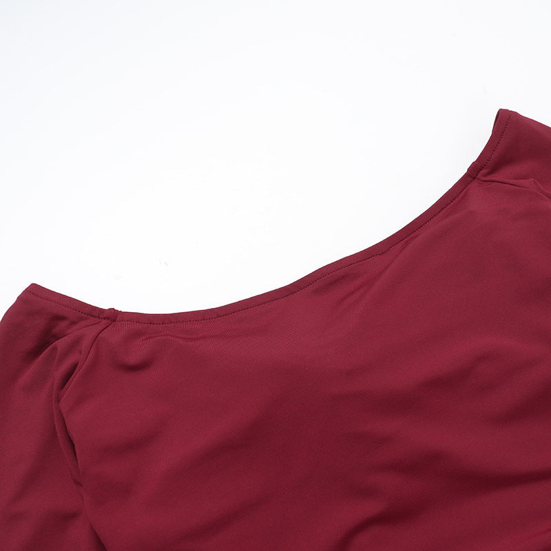 Crimson Kiss Mini Bodycon Dress - Maroon