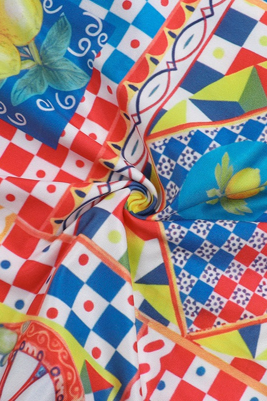 Colorful Halter Split Maxi Dress