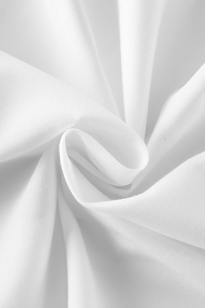 Fitted Cotton Blend Long Sleeve Blouse - Fashionpara