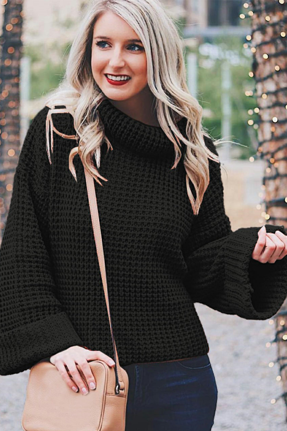 RadyRin Loose High Neck Sweater for Effortless Style