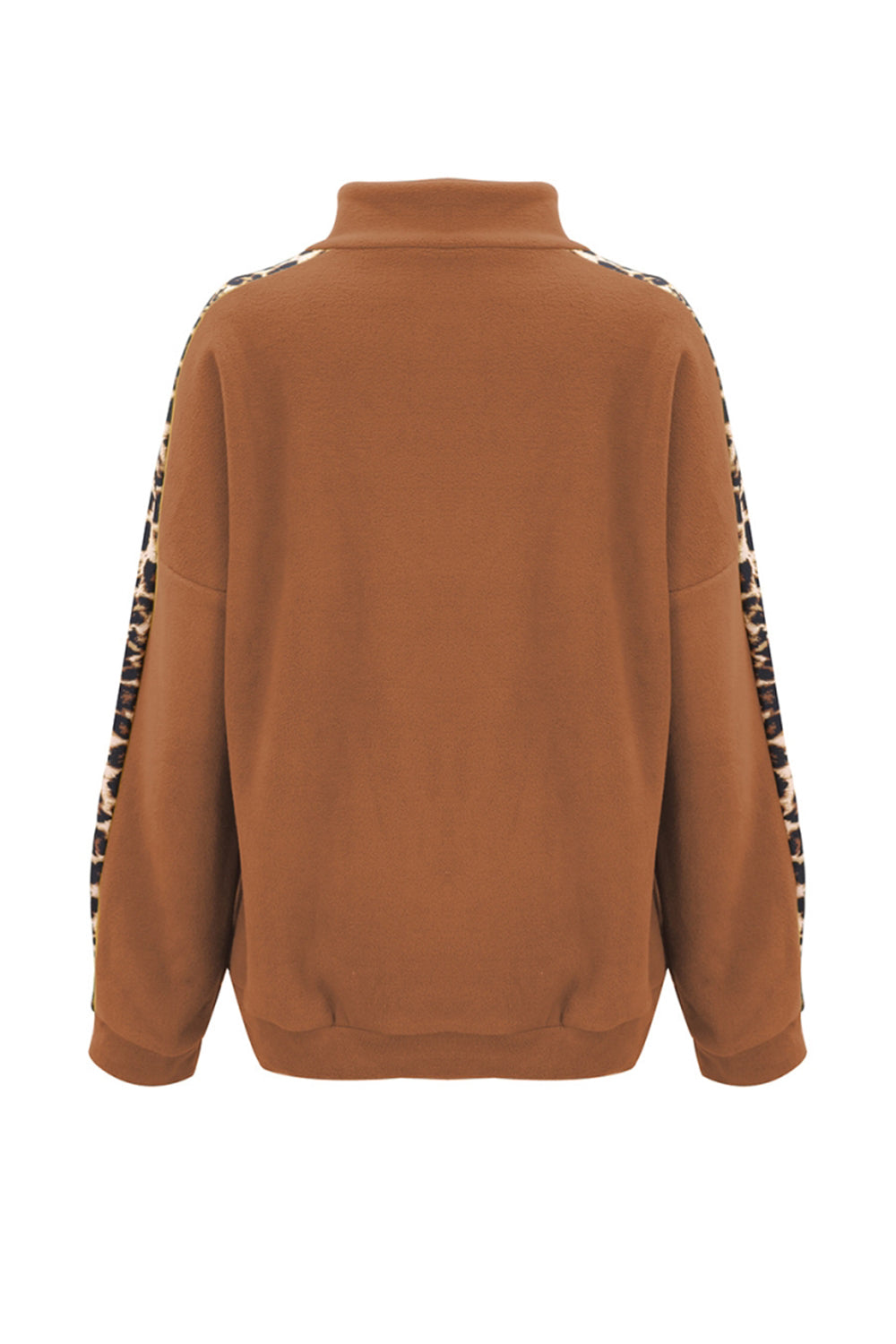 Long Sleeve Leopard Print Stitching Top