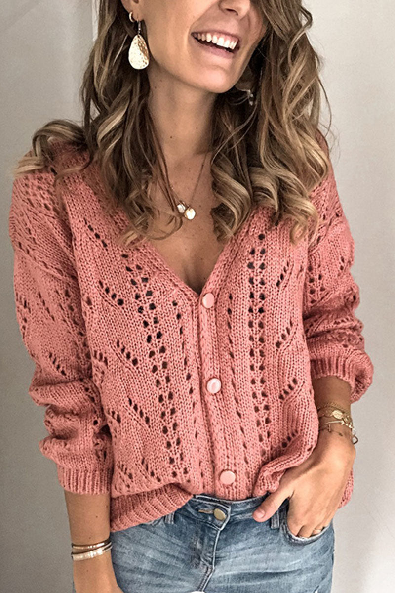 Florcoo Women's V Neck Solid Cardigan Sweater - 4 Colors