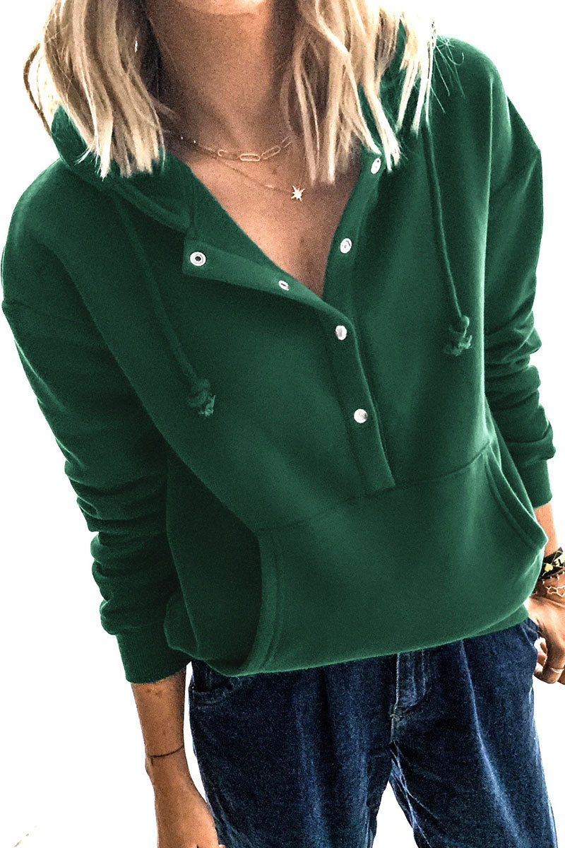 Casual Solid Patchwork Hooded Collar Hoodies(5 Colors) - Fashionpara