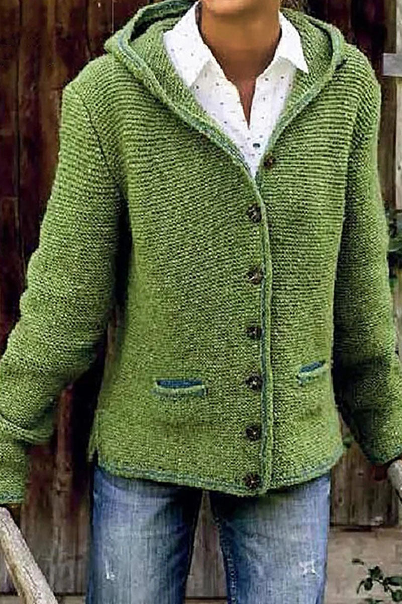 Fashion Street Solid Hooded Collar Sweaters(5 Colors) - Fashionpara