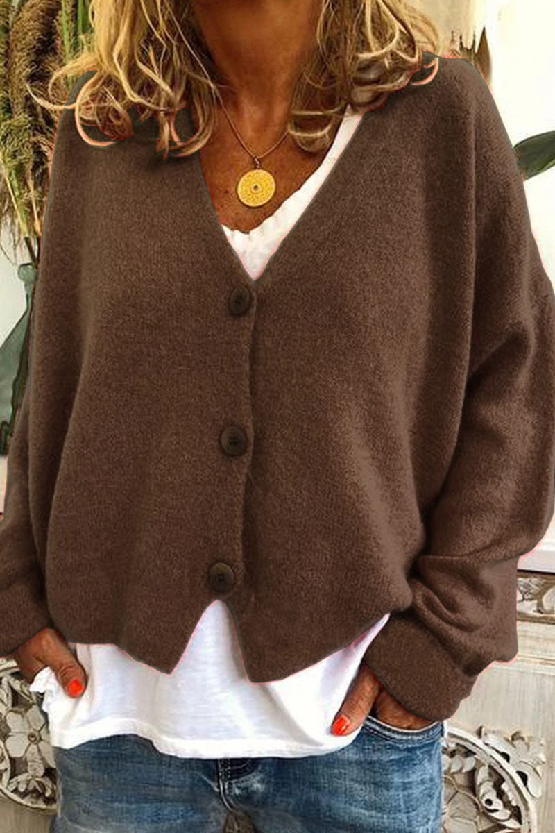 Florcoo V Neck Solid Patchwork Sweater in 15 Stylish Colors