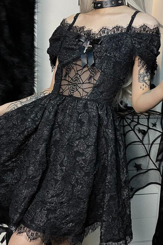 Puff Sleeve Mini Gothic Dress