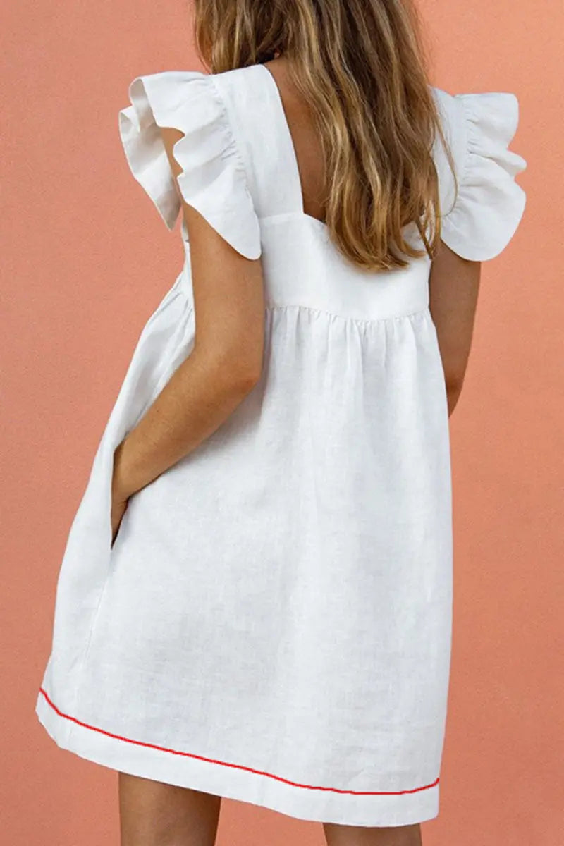 Fashion Casual Print Patchwork Square Collar Princess Dresses(4 Colors) Fashionpara