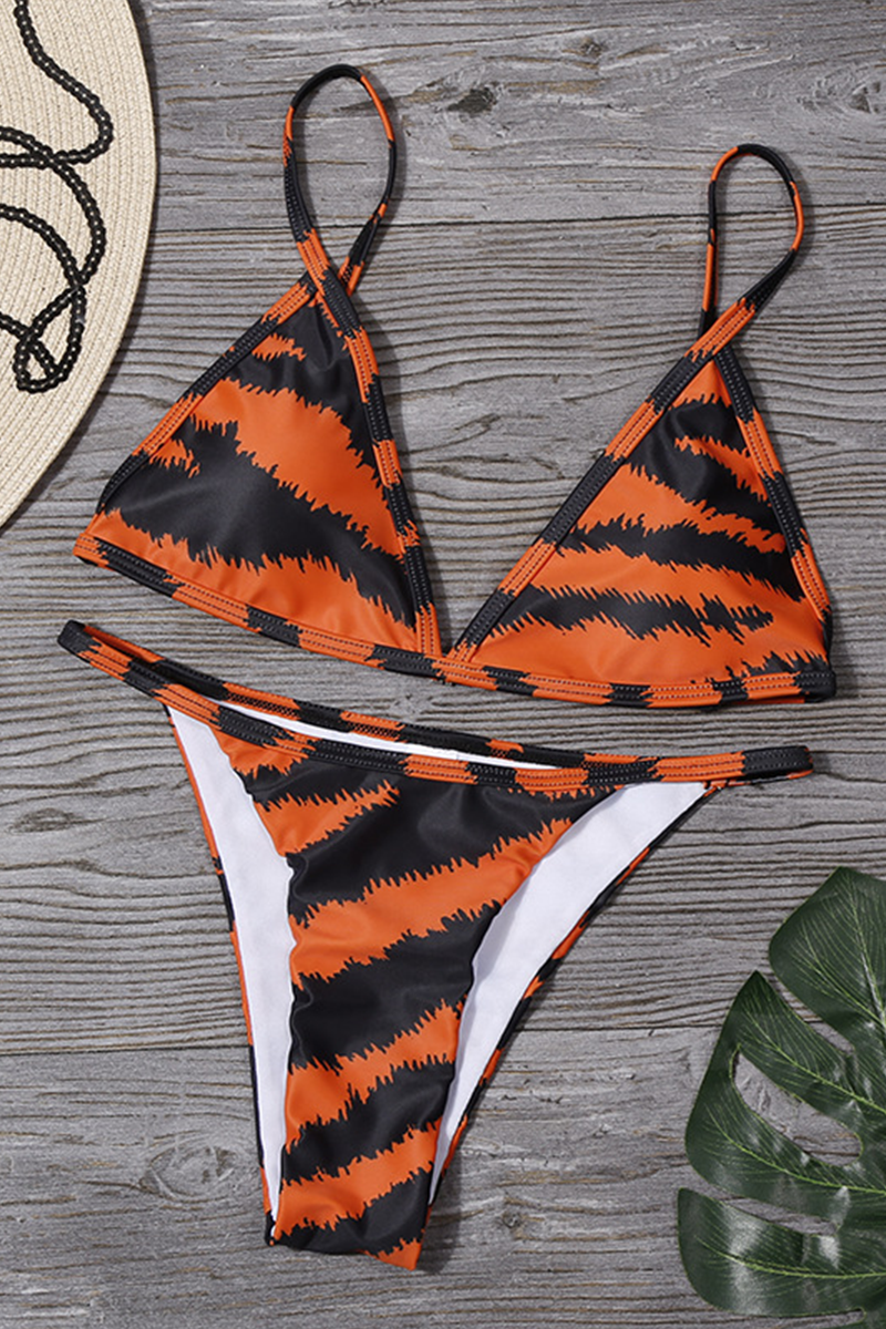 Vacation Print Contrast Swimwears Fashionpara