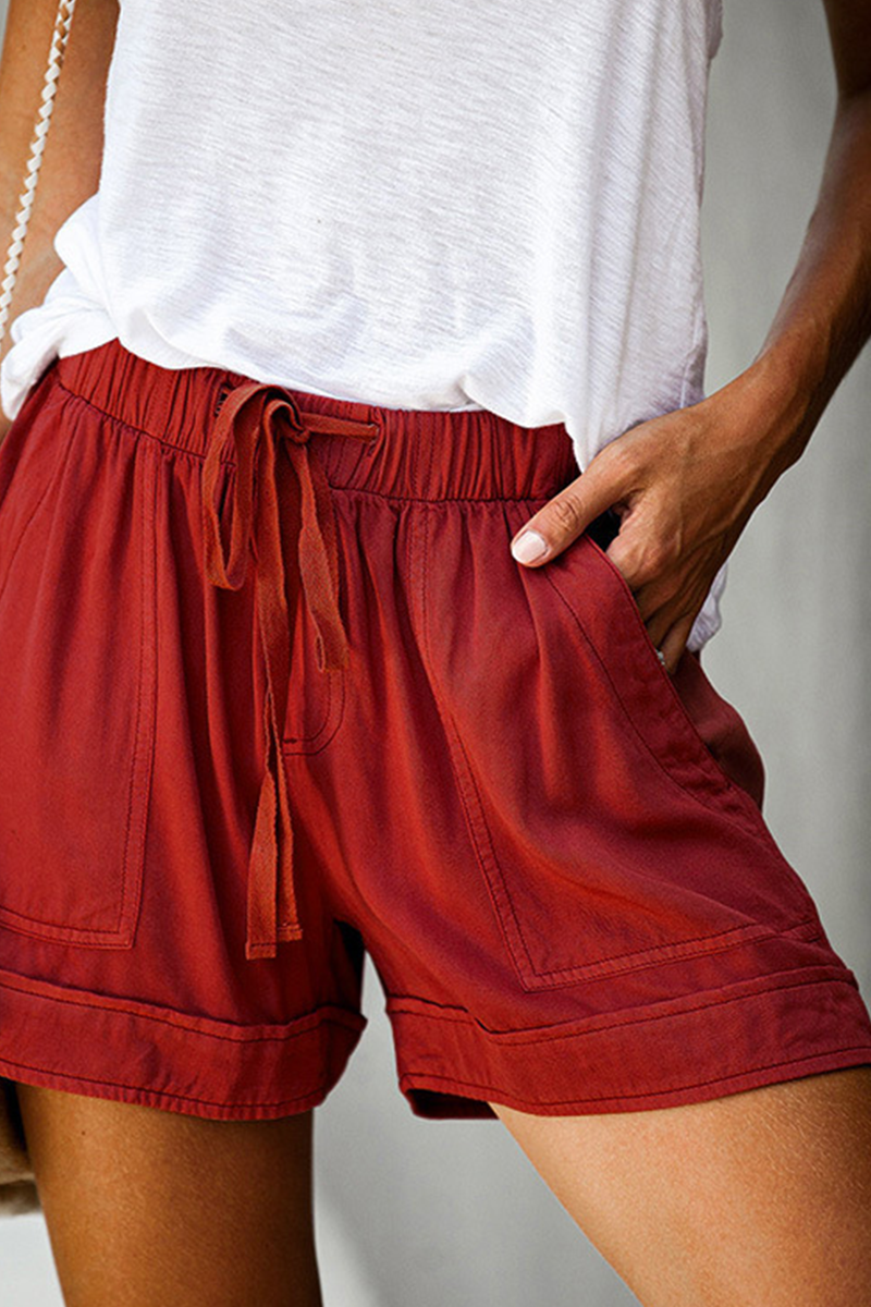 Casual Solid Patchwork Straight Mid Waist Straight Solid Color Bottoms(12 Colors) - Fashionpara