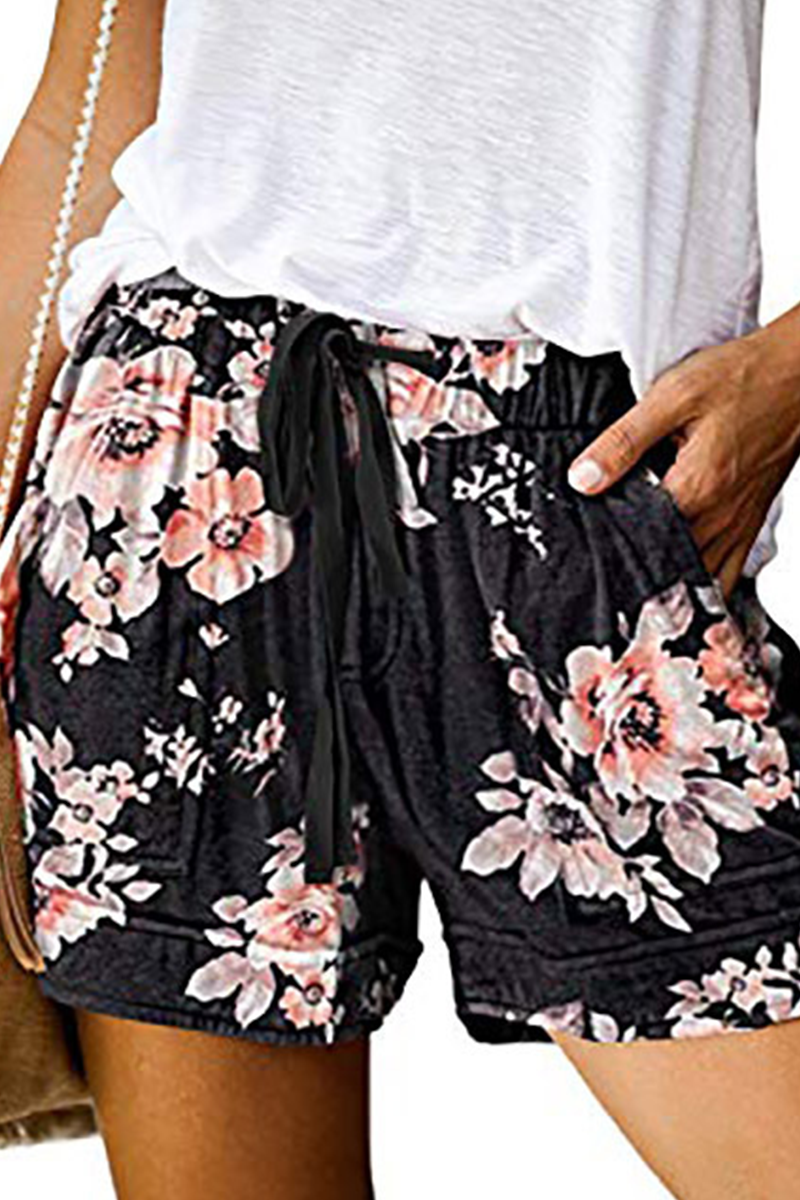 Casual Print Split Joint Straight Mid Waist Straight Full Print Bottoms