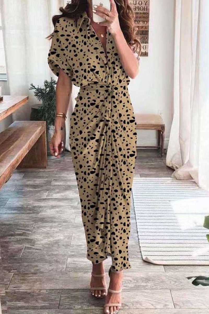 Fashion British Style Print Patchwork Turndown Collar A Line Dresses Fashionpara