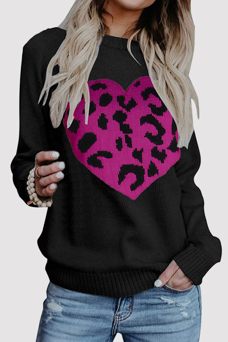 Florcoo Stylish Patchwork O Neck Casual Sweater Tops