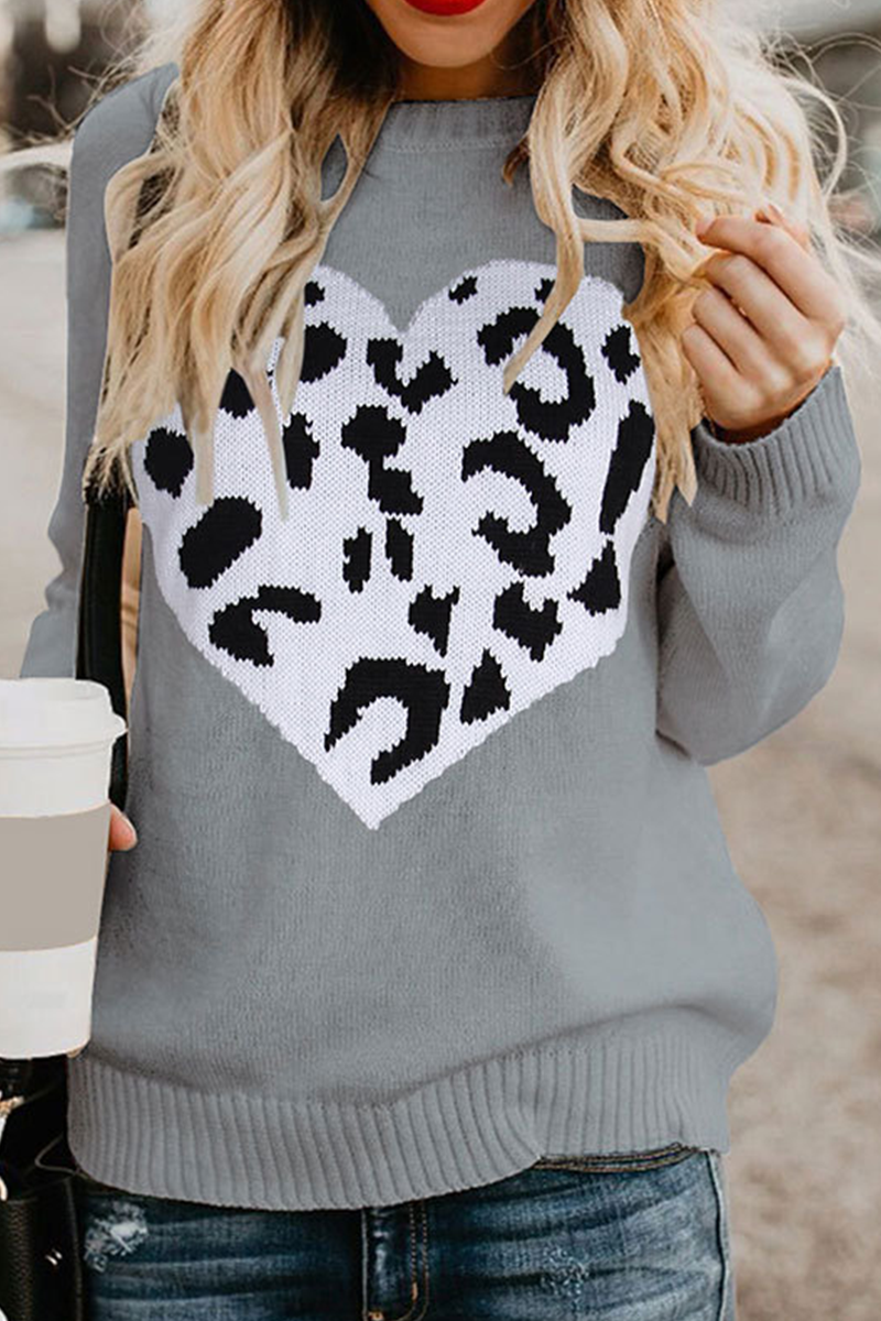 Florcoo Stylish Patchwork O Neck Casual Sweater Tops