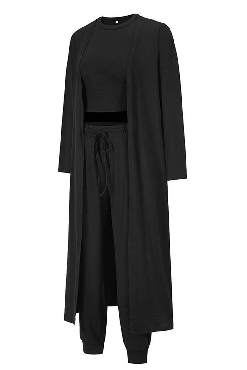 Casual Solid Patchwork O Neck Long Sleeve Three Pieces(4 Colors) - Fashionpara