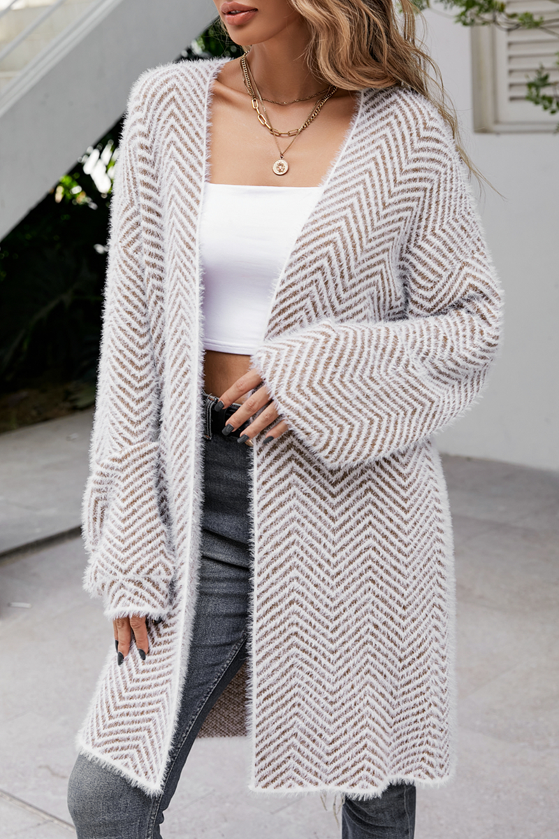 Florcoo Casual Striped Patchwork Sweater for Effortless Style