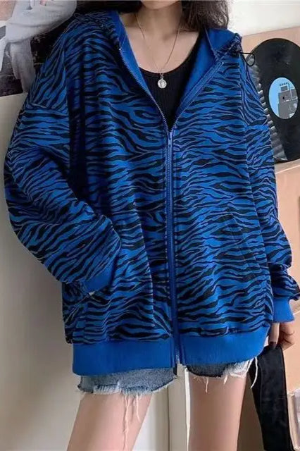 Zebra Print Slim Fit Hoodie