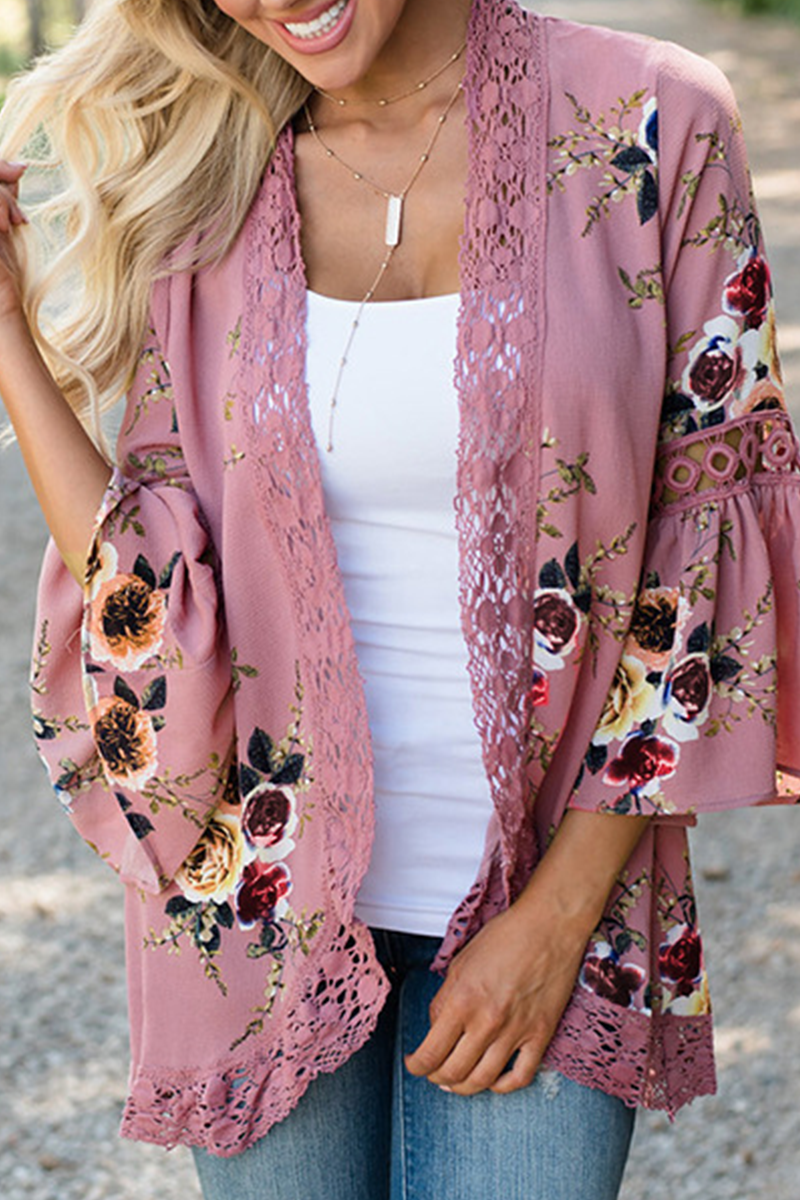 Casual Print Patchwork Tops - Fashionpara