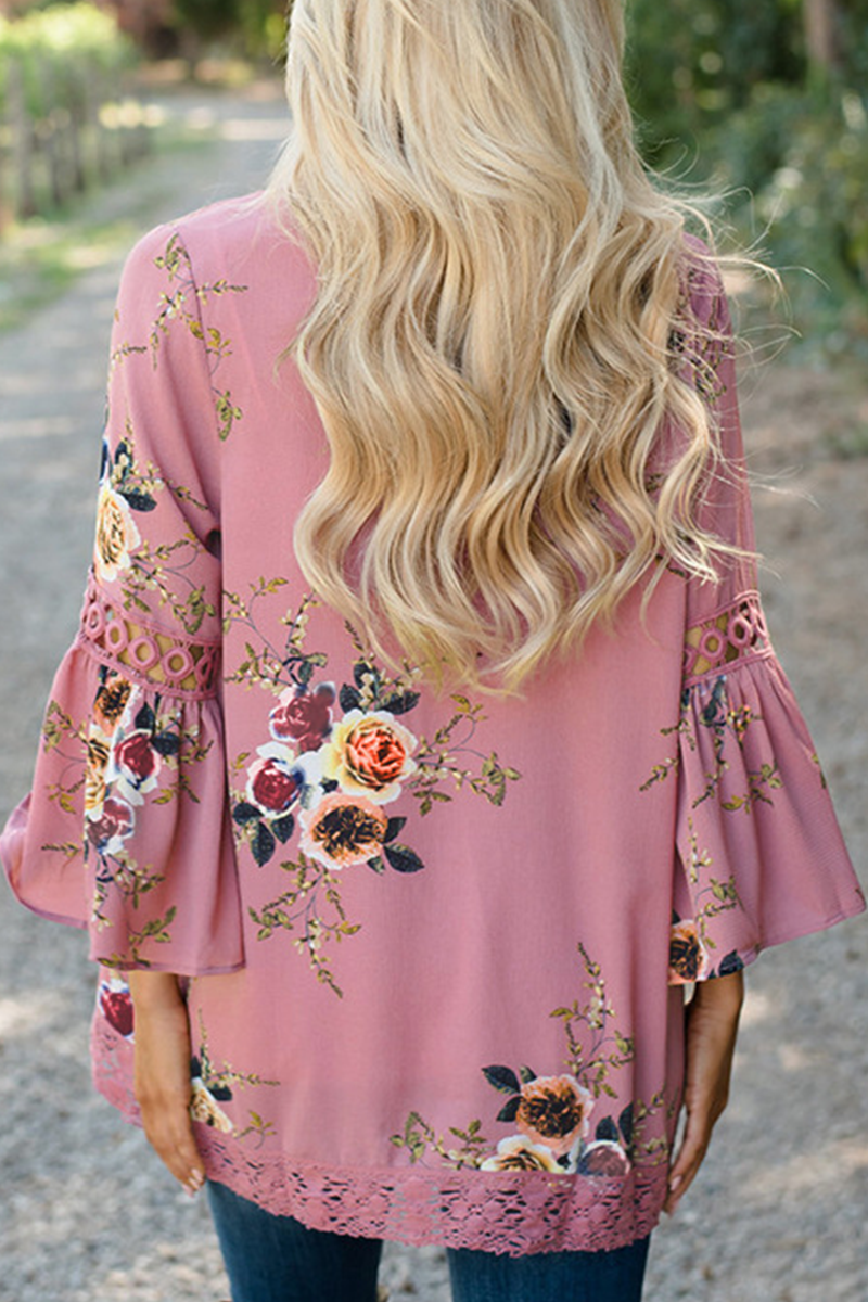 Casual Print Patchwork Tops - Fashionpara