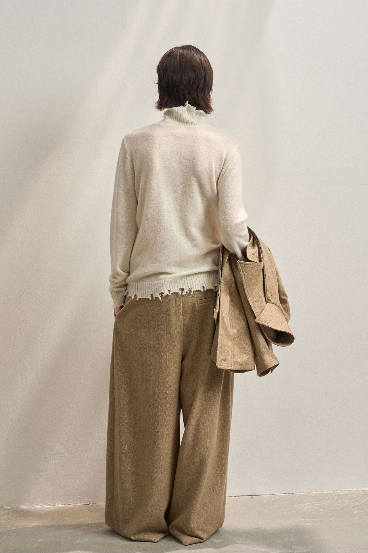 PrincessAce Fringed High Neck Knit Sweater for Effortless Style