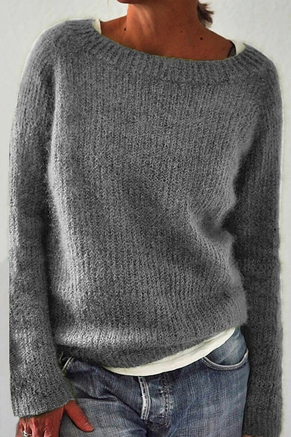 Florcoo Casual Solid O Neck Sweater - Versatile Style Choice