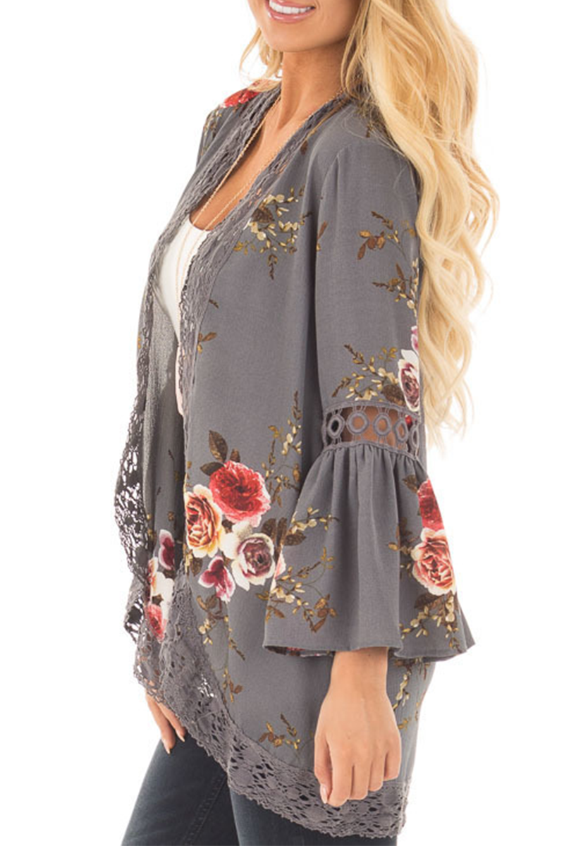 Casual Print Patchwork Tops - Fashionpara