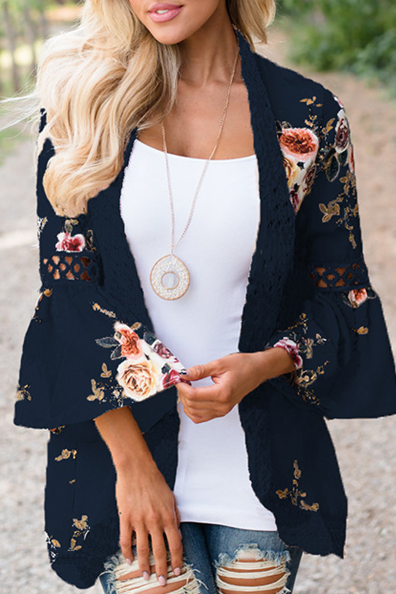 Casual Print Patchwork Tops - Fashionpara