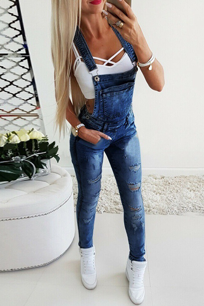 Casual Solid Patchwork Skinny Jumpsuits(3 Colors) - Fashionpara