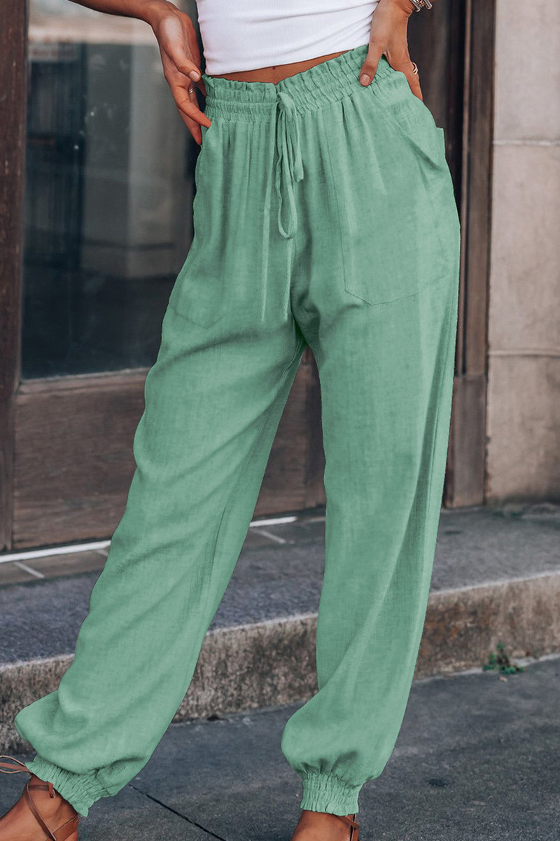 Casual Solid Patchwork Harlan Mid Waist Harlan Solid Color Bottoms(6 Colors) - Fashionpara