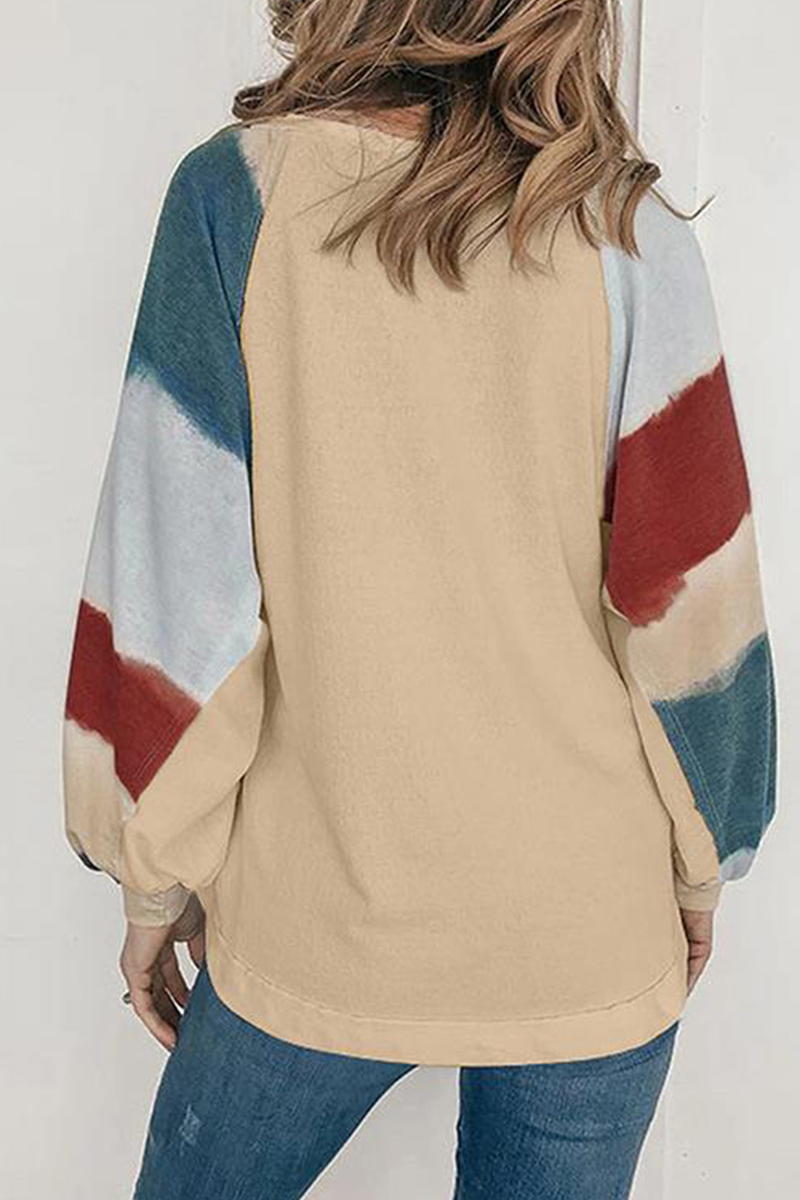 Casual Solid Patchwork O Neck Tops(4 Colors) - Fashionpara