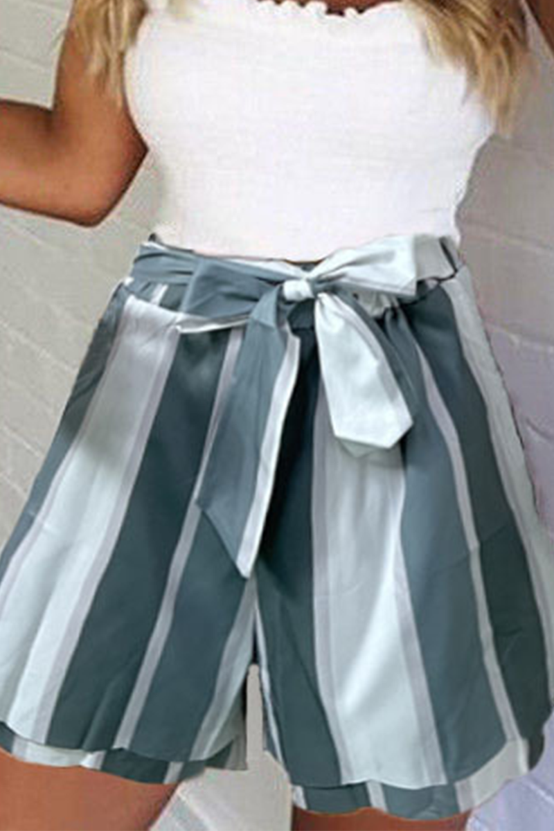 Casual Patchwork Flounce Straight Mid Waist Straight Full Print Bottoms(4 colors)