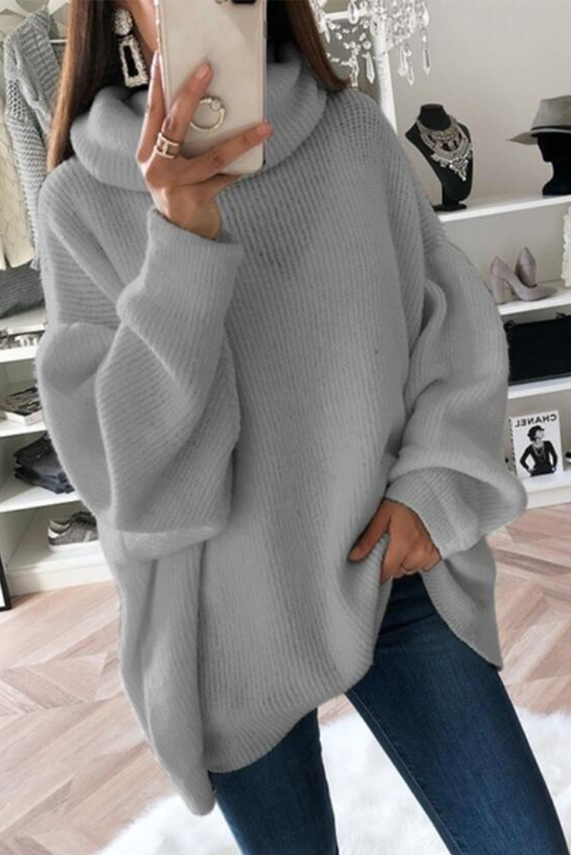 Florcoo Solid Patchwork Turtleneck Sweater in Five Colors