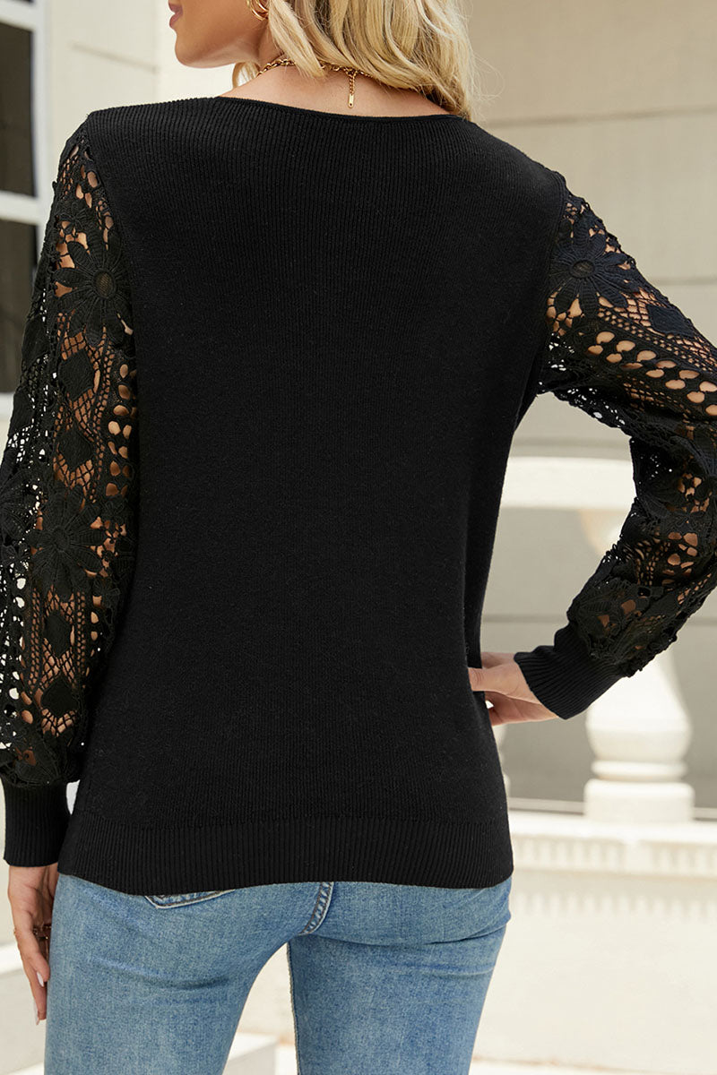 Stylish Hollowed Out V Neck Sweater – 5 Colors Available