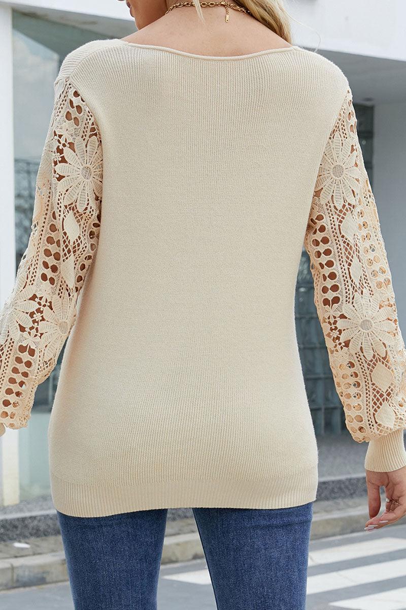 Stylish Hollowed Out V Neck Sweater – 5 Colors Available