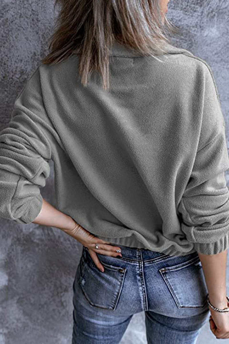 Casual Solid Zipper Collar Tops(6 Colors) - Fashionpara