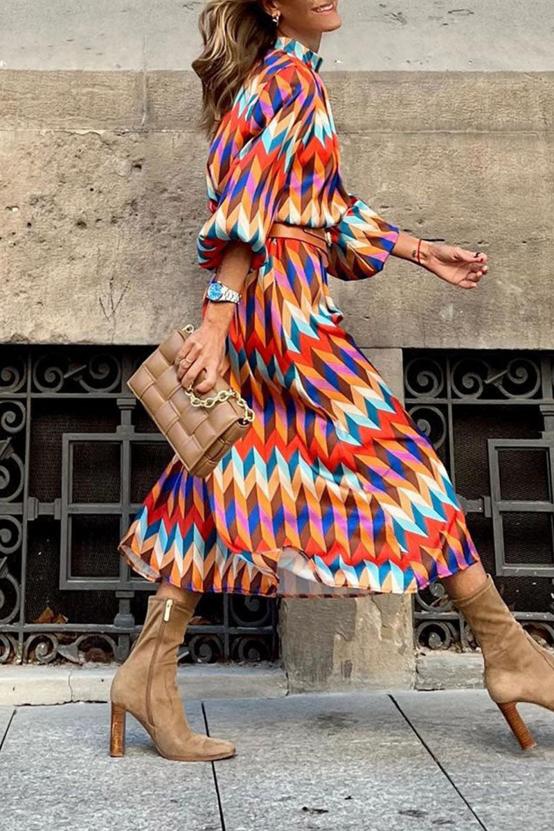 Casual Plaid Print Patchwork Half A Turtleneck Dresses(Without Belt)(4 Colors) Fashionpara