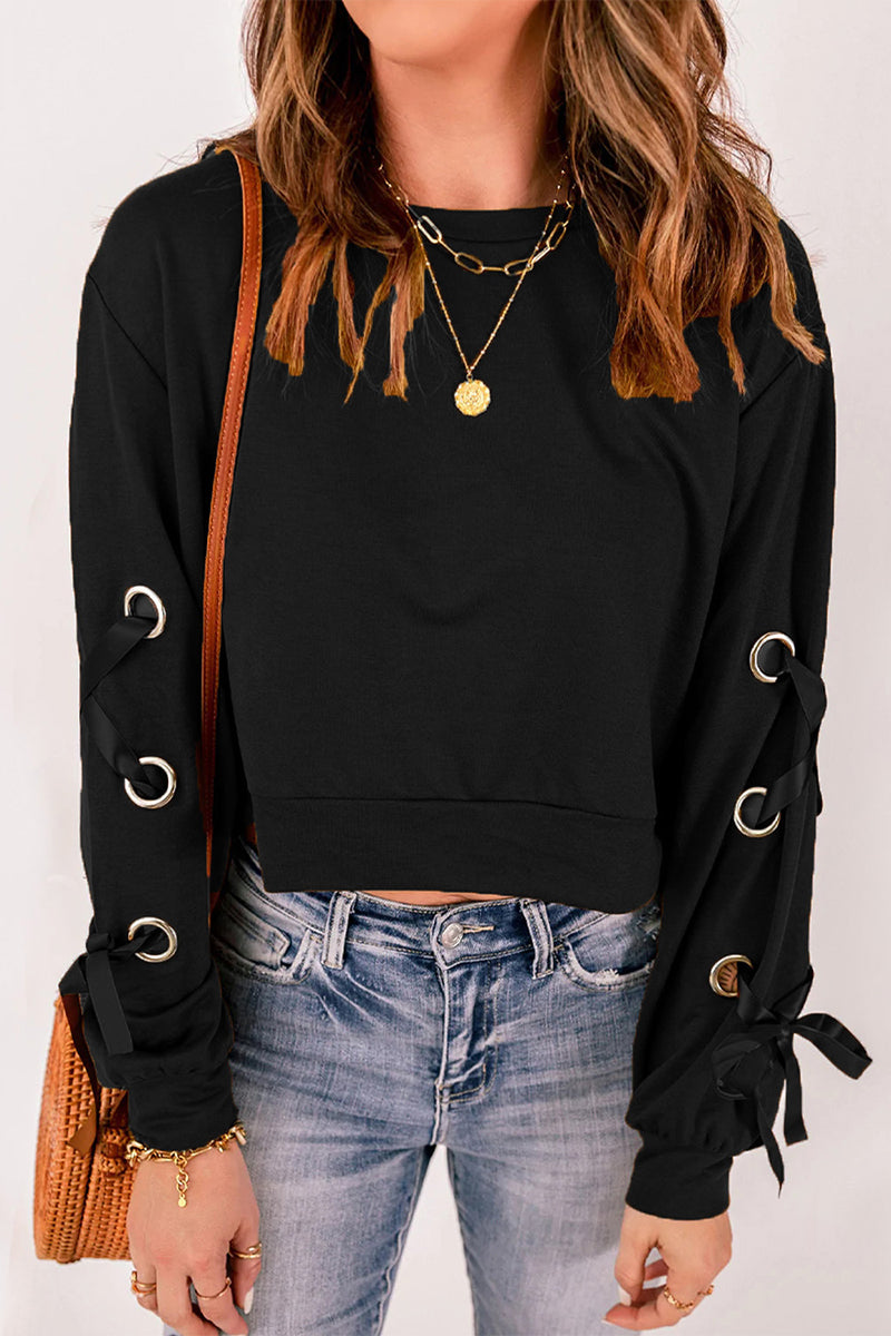 Fashion Casual Solid Bandage O Neck Hoodies(4 Colors) - Fashionpara