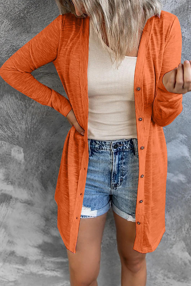 Fashion Solid Buttons O Neck Tops(5 Colors) - Fashionpara