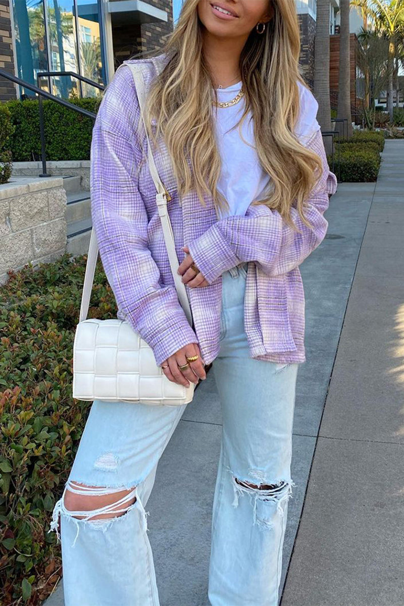 Fashion Casual Print Buckle Turndown Collar T-Shirts - Fashionpara