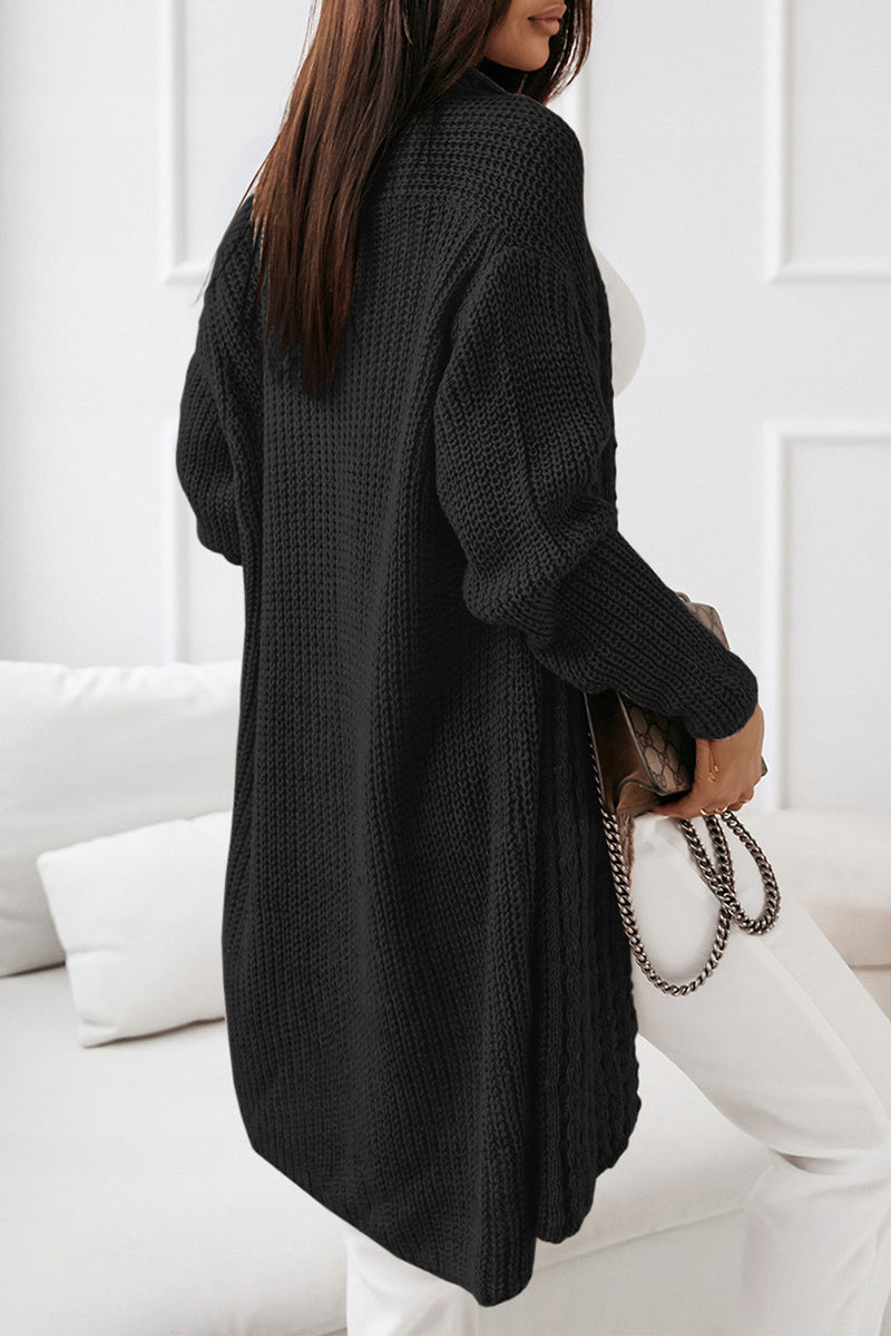 Stylish Solid Patchwork Cardigan for Effortless Fashion