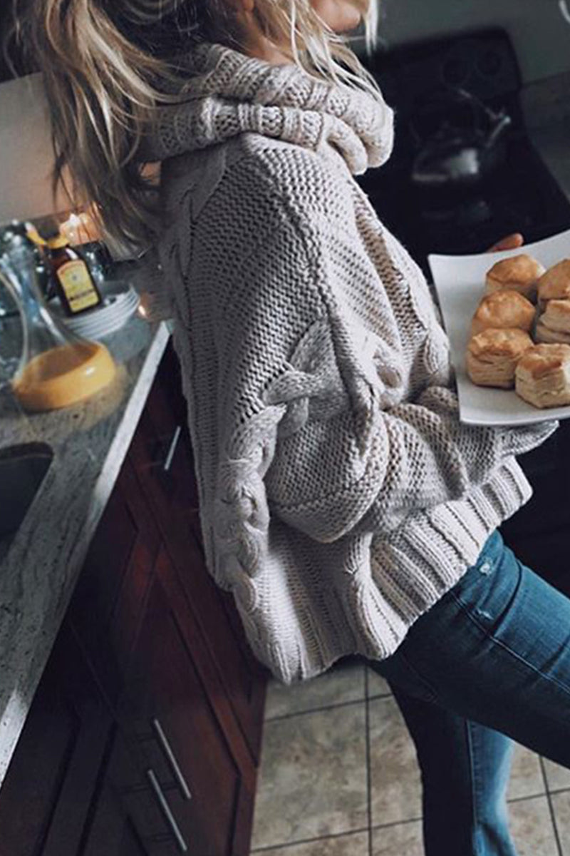 Casual Solid Pullovers Scarf Collar Sweaters(3 Colors) - Fashionpara