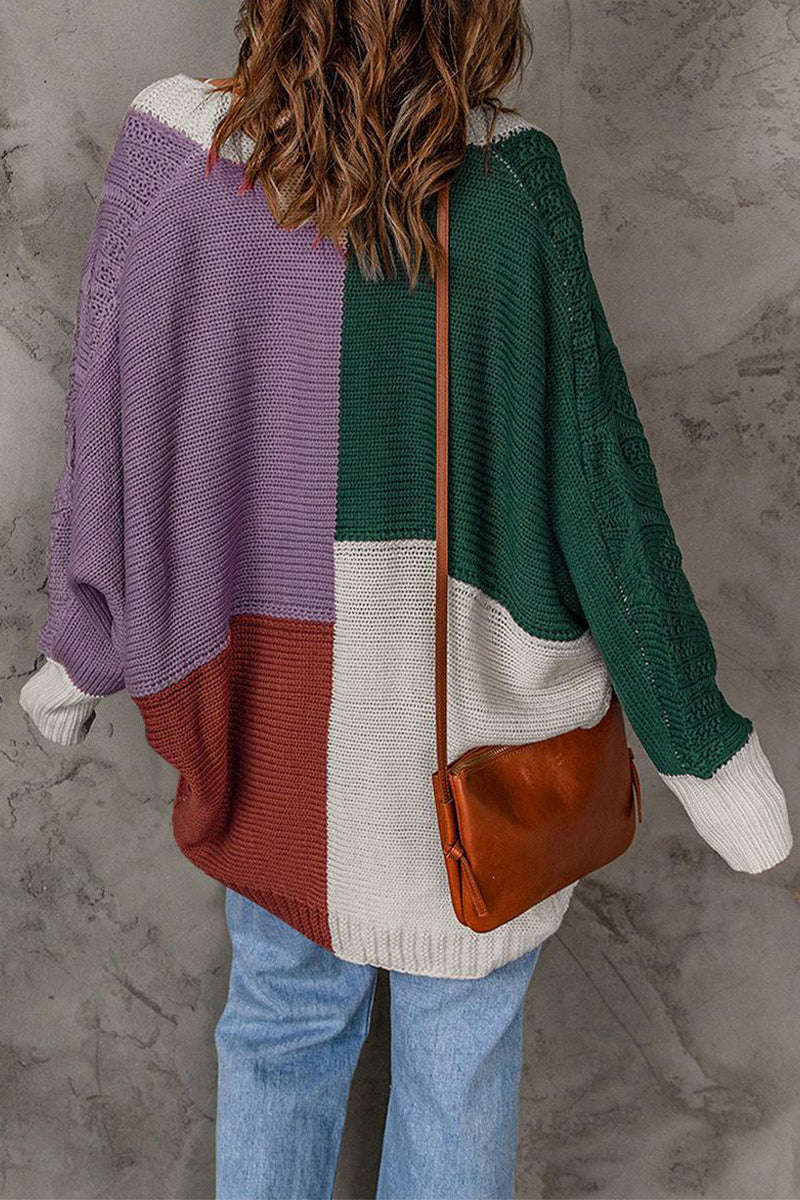 Florcoo Color Block Cardigan for Effortless Style and Comfort