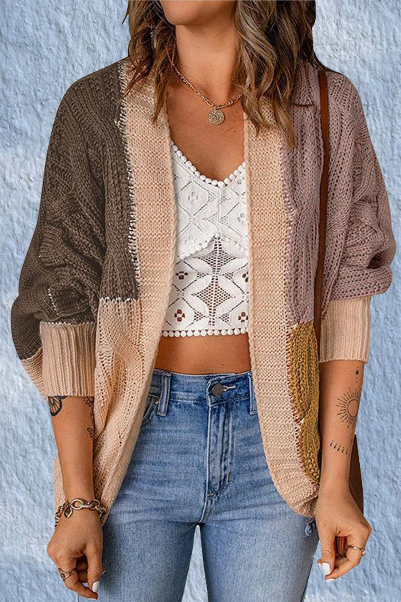 Florcoo Color Block Cardigan for Effortless Style and Comfort