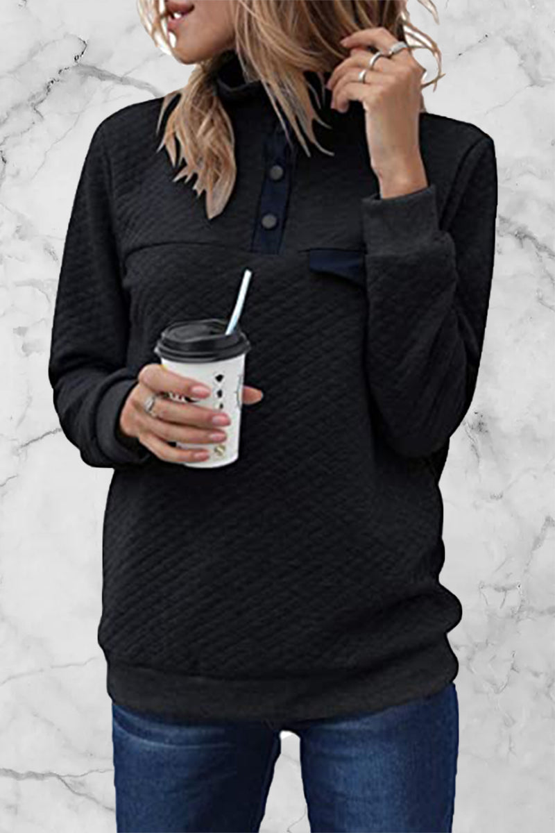 Casual Solid Patchwork Turtleneck Hoodies(7 Colors) - Fashionpara