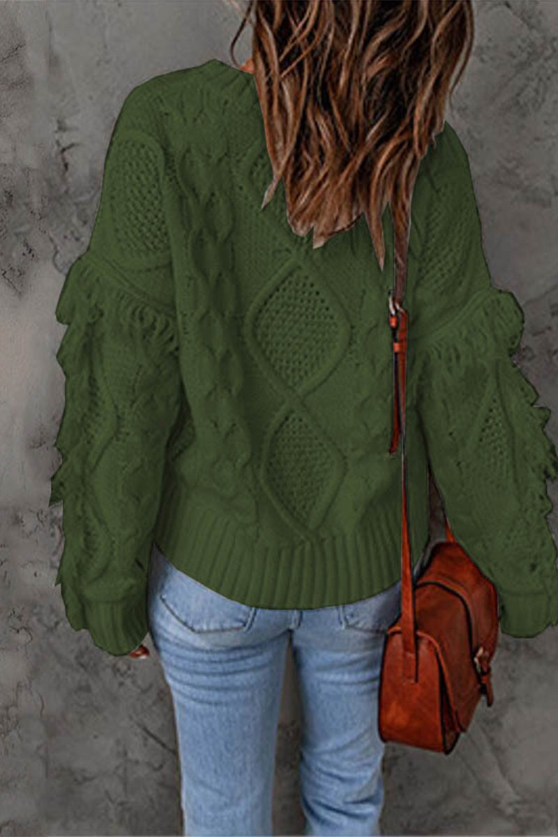 Elegant Solid Tassel O Neck Sweater in 8 Stunning Colors