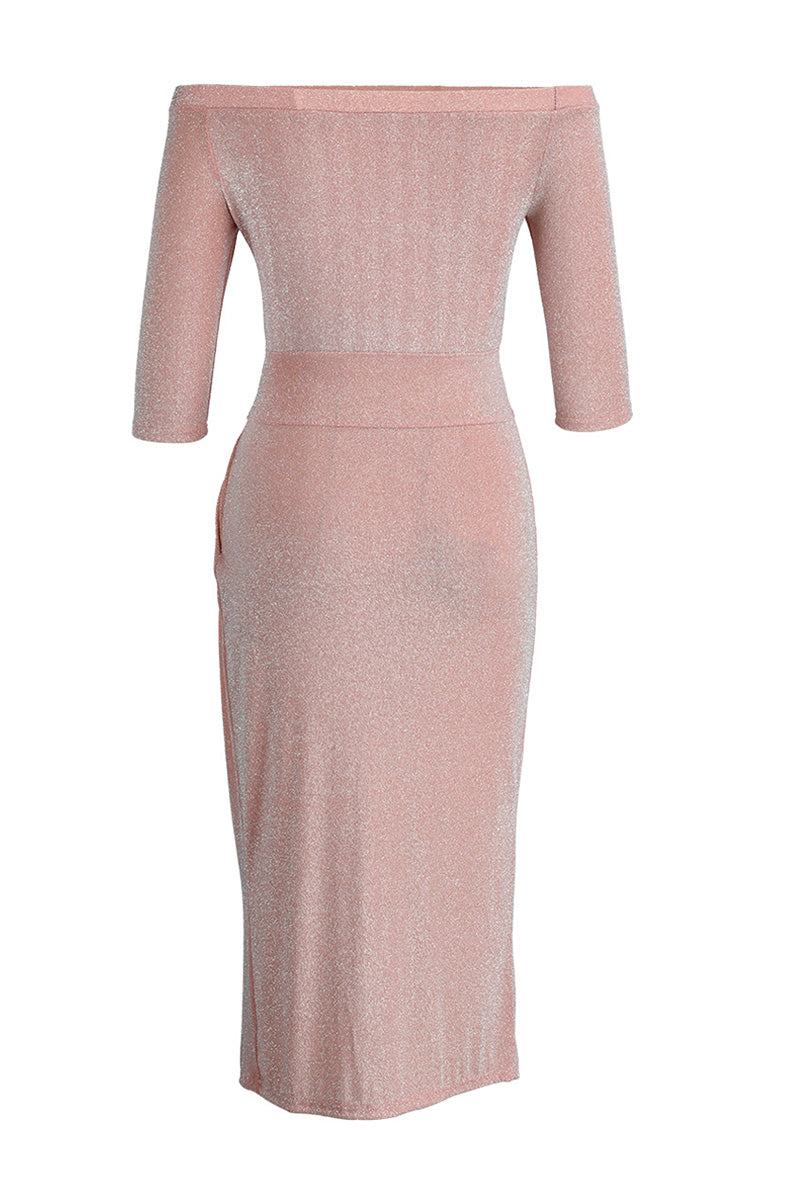 Sexy Print Patchwork Slit Off the Shoulder Dresses(6 Colors) Fashionpara