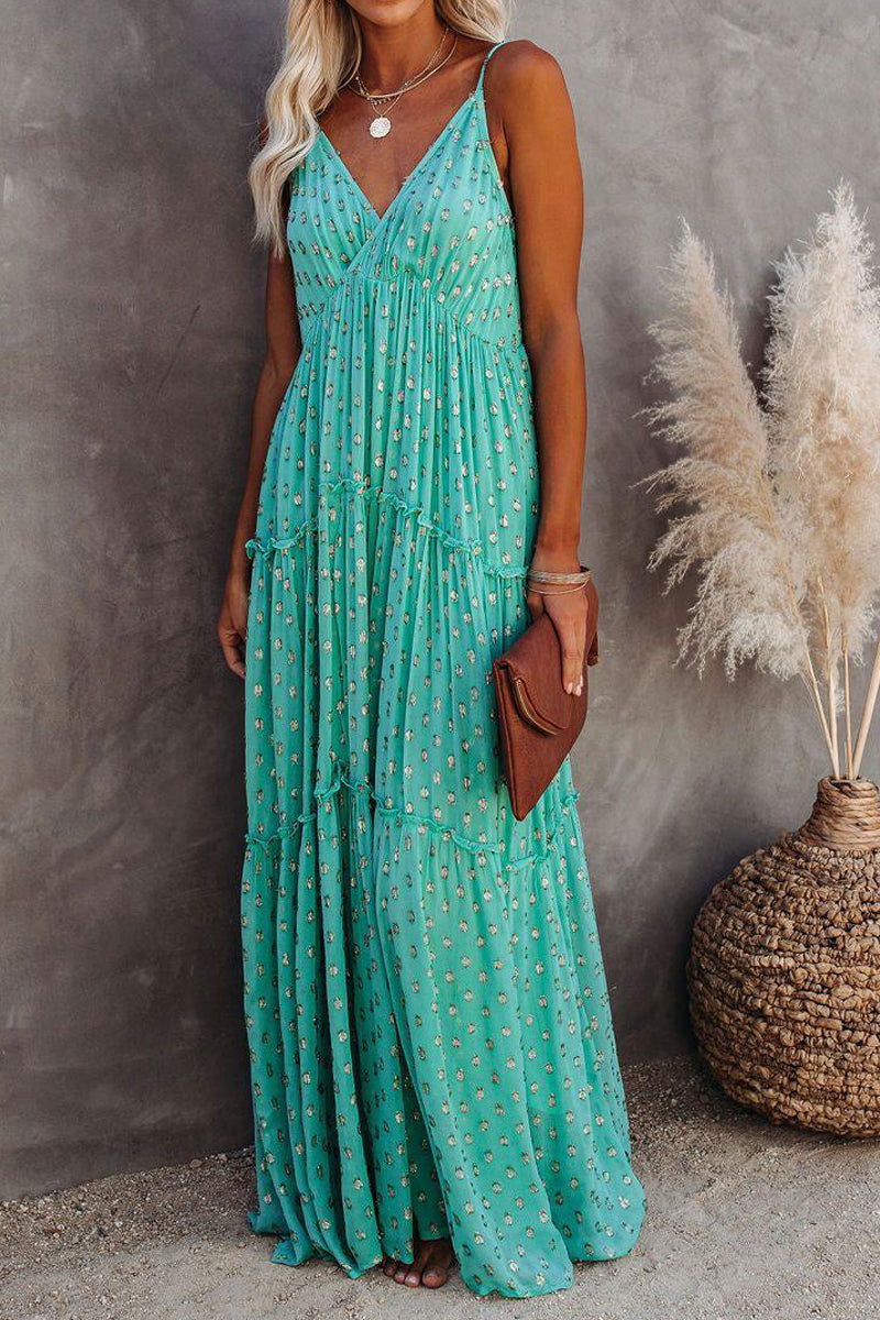 Adjustable Tiered Maxi Dress  Fashionpara